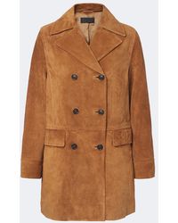 Nili Lotan - Remington Double-Breasted Suede Coat - Lyst
