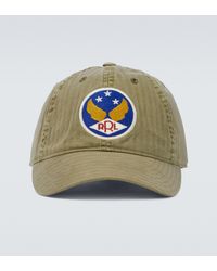 RRL Embroidered Cotton Cap - Green