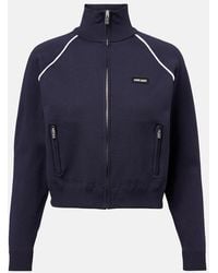 Miu Miu - Felpa Con Zip E Logo - Lyst