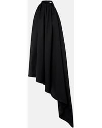 Givenchy - Asymmetric Halterneck Wool Midi Dress - Lyst