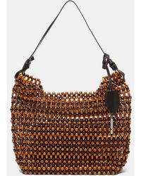 STAUD - Drift Beaded Leather-Trimmed Tote Bag - Lyst