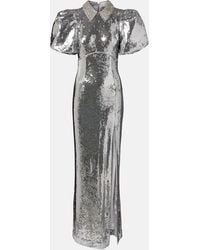 Rebecca Vallance - Olympia Sequined Puff-Sleeve Gown - Lyst