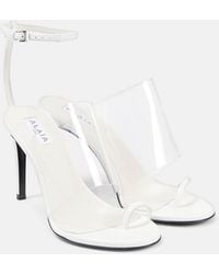 Alaïa - Asymmetric Patent-Leather And Pvc Sandals - Lyst