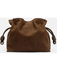 Loewe - Pochette Flamenco Medium En Daim - Lyst