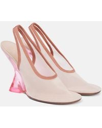 Dries Van Noten - Pumps Slingback Con Pelle E Zeppa - Lyst
