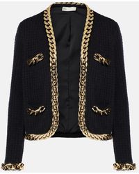 Tory Burch - Kendra Chain-Trimmed Wool-Blend Cardigan - Lyst