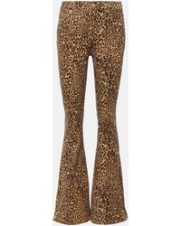 7 For All Mankind - Ali Leopard-print High-rise Flared Jeans - Lyst
