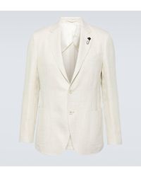 Lardini - Single-breasted Linen And Wool Blazer - Lyst