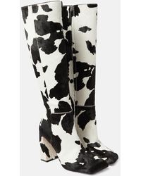 AMINA MUADDI - Marine Calf Hair Knee-High Boots - Lyst
