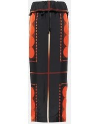 KHAITE - Lilila Printed Silk Maxi Skirt - Lyst