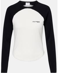Courreges - Circle Contrast Cotton Jersey T-Shirt - Lyst