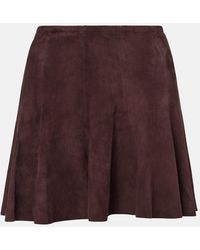Stouls - Mila Pleated Suede Miniskirt - Lyst