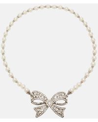 Alessandra Rich - Embellished Faux Pearl Necklace - Lyst