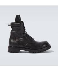 Rick Owens - Leather Combat Boots - Lyst