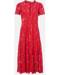 Self-Portrait - Robe Midi En Dentelle A Ornements - Lyst