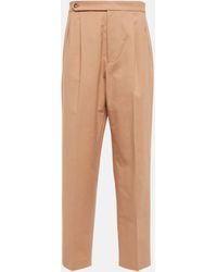 Tod's - High-rise Wide-leg Cotton-blend Pants - Lyst