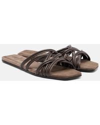 Brunello Cucinelli - Leather Slides - Lyst