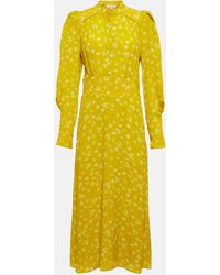 Dorothee Schumacher - Robe midi Eccentric Floral en soie melangee - Lyst