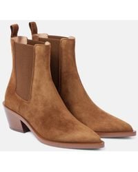 Gianvito Rossi - Western 45 Suede Booties - Lyst
