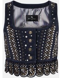 Etro - Studded Suede Vest - Lyst