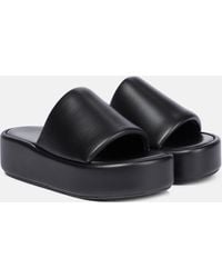 Balenciaga - Rise Leather Platform Slides - Lyst