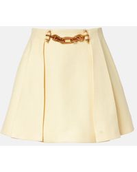 Balmain - Chain-Detail Pleated Miniskirt - Lyst