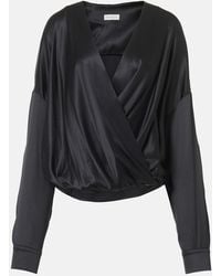 Dries Van Noten - Silk-Blend Satin Blouse - Lyst