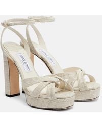 Jimmy Choo - Kove Woven Platform Sandals - Lyst