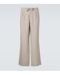 STÒFFA - Pantalon Droit En Lin - Lyst