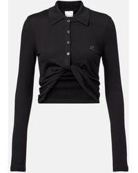 Courreges - Cropped Cotton Polo Shirt - Lyst