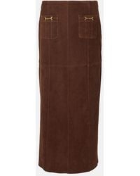 RIXO London - Edwina Suede Skirt - Lyst