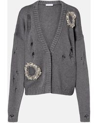 Area - Distressed Cotton And Cashmere Cardigan - Lyst