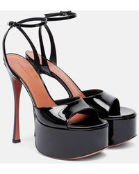 AMINA MUADDI - Aya 155 Patent Leather Platform Sandals - Lyst