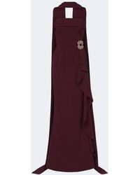 Elie Saab - Scarf-Detail Embellished Draped Cady Gown - Lyst