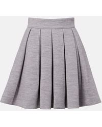 Balmain - Pleated Wool And Cotton-Blend Miniskirt - Lyst