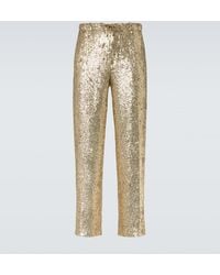 Dries Van Noten - Pantaloni Regular Con Paillettes - Lyst