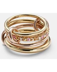 Spinelli Kilcollin - Nimbus 18kt Gold And Rose Gold Linked Rings With Sapphires And Diamonds - Lyst