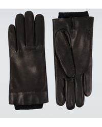 Saint Laurent - Guantes Cassandre De Piel Con Lana - Lyst