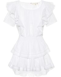 LoveShackFancy Minikleid Natasha aus Baumwolle - Weiß