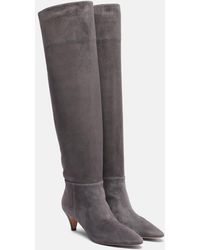 Gianvito Rossi - Elise 55 Suede Knee-High Boots - Lyst