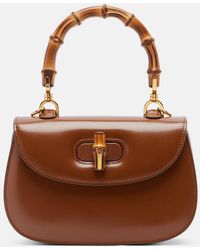 Gucci - Henkeltasche Bamboo 1947 Small Aus Leder - Lyst