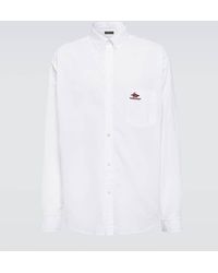 Balenciaga - Camicia in popeline di cotone con logo - Lyst