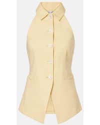 Veronica Beard - Orlinda Halterneck Linen-Blend Vest - Lyst