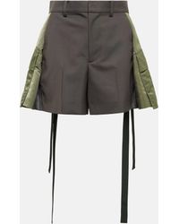 Sacai - Wool-blend And Twill Shorts - Lyst
