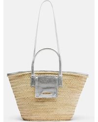 Jacquemus - Soli Medium Croc-Effect Raffia Basket Bag - Lyst
