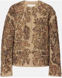 Dries Van Noten - Jacke Aus Baumwoll-Jacquard Mit Pailletten - Lyst