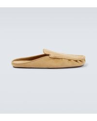 AURALEE - Suede Moccasin Slippers - Lyst