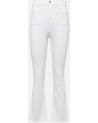 7 For All Mankind - Jeans flared cropped a vita alta - Lyst