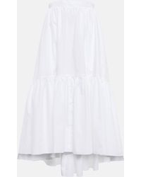 Patou - Tiered Cotton Midi Skirt - Lyst