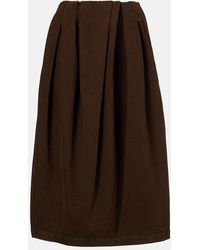Dries Van Noten - Draped Denim Midi Skirt - Lyst